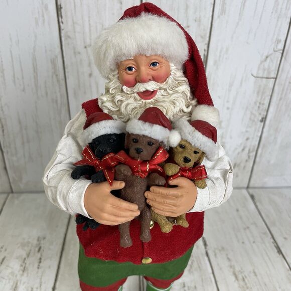 CLOTHTIQUE Possible Dreams Santa- Group Hug Puppies Dept 56 Christmas - Picture 2 of 9
